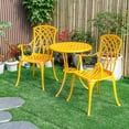 thumbnail image 5 of Hi-Line Gift Ltd. Sunny Retreat- Yellow Cast Aluminium Bistro Set, 5 of 5