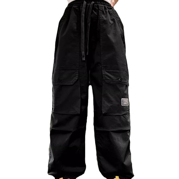 MEZZALL Girls Vintage Fashion Pants With Pockets Cargo Pants Solid Color Trousers For 4-14 Years Cute Toddler Baby Wear 13-14Y