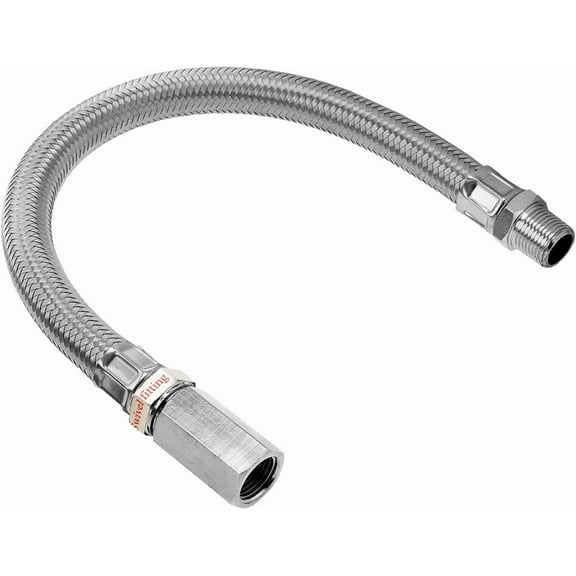 Vixen Air Stainless Steel Air Compressor Braided Leader Hose Extension 3/8" NPT Female to 3/8" NPT Male 12inch Chrome VXA7338C