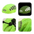 thumbnail image 4 of Bicycle Helmet Cover with Reflective Strip Sports Helmet Rain Cover Waterproof Riding Helmet Rain Cover Adjustable for Mountain Road Bike Helmet (Green B), 4 of 10