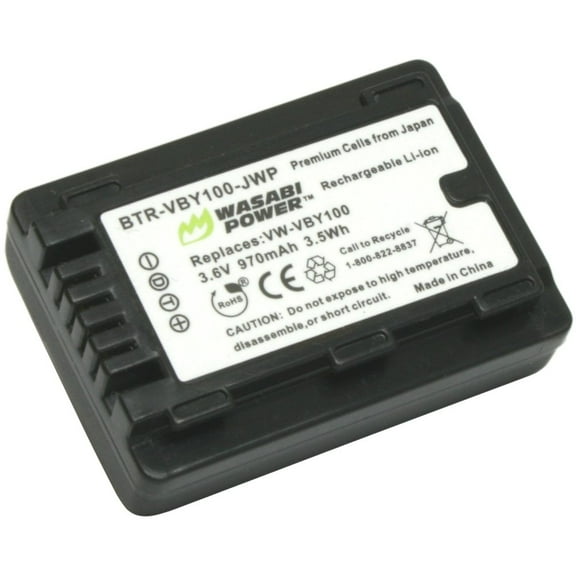 Wasabi Power Battery for Panasonic VW-VBY100 and Panasonic HC-V110, HC-V130, HC-V201
