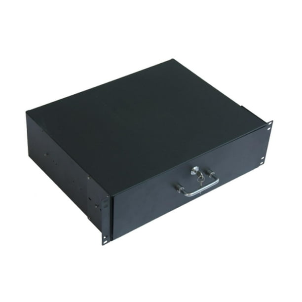 Cajón de montaje en rack con llave para servidor de 19" con rack de AV y red 44 x 315 x 9 cm