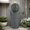Gray + Cement, variant on 23.85" Tall 5-Tier Concrete Slim Fountain with LED Lighting,Modern Space-Saving Outdoor Water Feature for Patio,Garden,or Courtyard,Durable All-Weather Column,Easy Setup,Calm Relaxing Sound