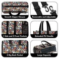 thumbnail image 3 of Teacher Tote Bag,Baseball Football Pattern Teacher Utility Tote Bag,Large Work Tote Bags for Women with Multiple Pockets,Top Zipper Closure,13.8x10.6x6.7 Inch, 3 of 5