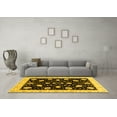 thumbnail image 3 of Ahgly Company Indoor Square Oriental Yellow Traditional Area Rugs, 5' Square, 3 of 4