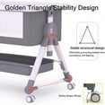 thumbnail image 6 of SLLINGLUO Baby Bassinet with Wheels, 5-Level Height Adjustable Folding Bedside Crib, Light Gray, 6 of 8