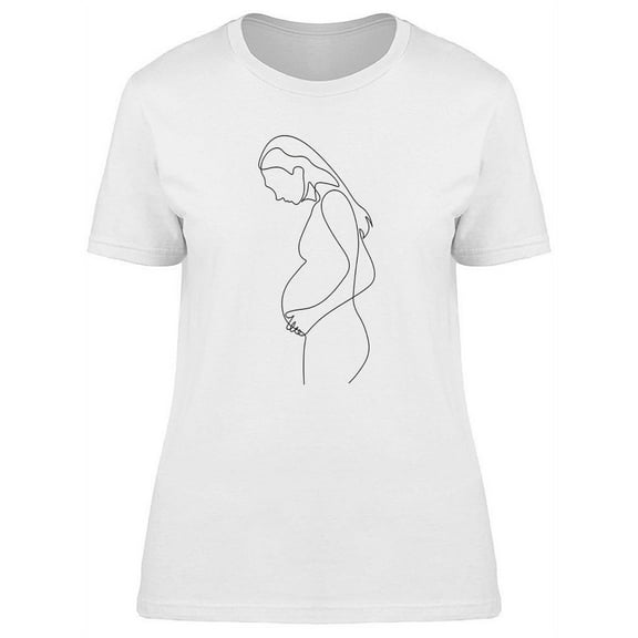 Line Drawing Of Pregnant Woman T-Shirt Women -Image by Shutterstock, Female Small