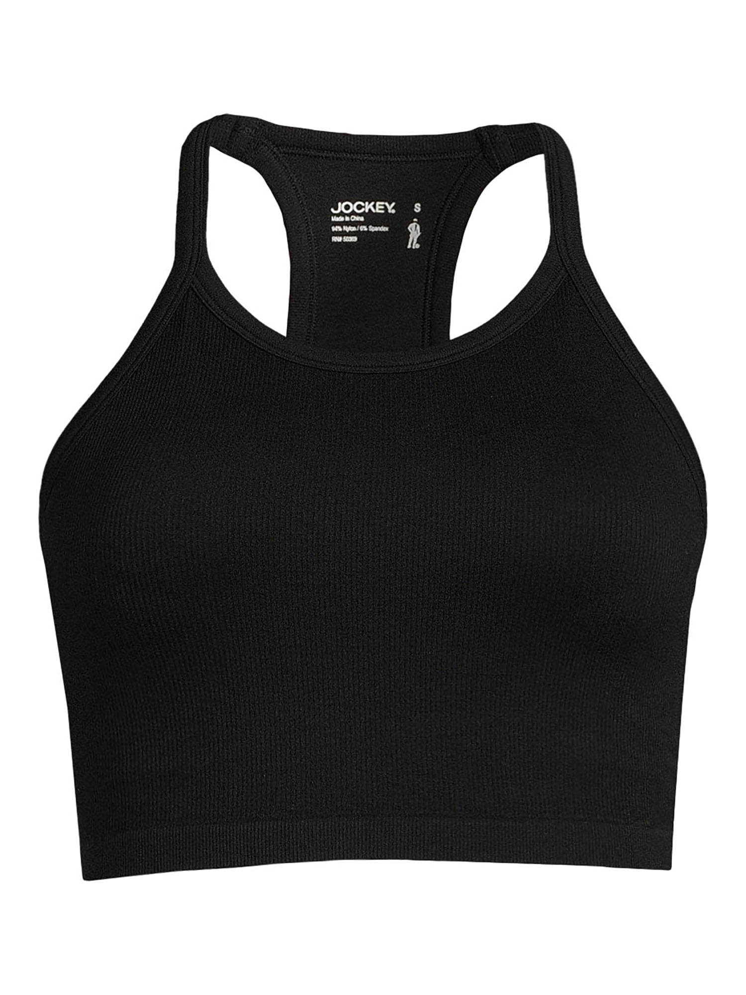 Jockey Essentials Women's Medium Impact Seamless Rib Long Line Cami Bra