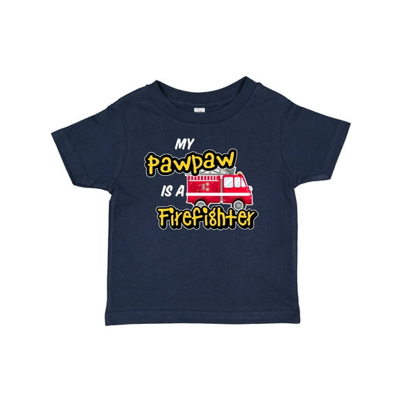 Inktastic My Pawpaw is a Firefighter with Fire Truck Boys or Girls Baby T-Shirt