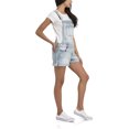 No Boundaries Juniors' denim cuffed shortall
