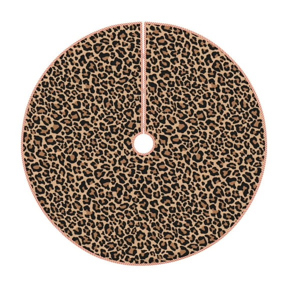 Rateoe Brown Leopard Pattern Christmas Tree Skirt with Ties , Christmas Tree Decorations, Farmhouse Christmas Decor Xmas Holiday Decorations-30"