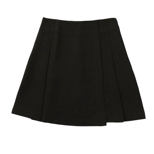 Falda Corta de Verano de la Moda Casual de las Mujeres de Cintura Baja A-Línea Asimétrica Falda Plisada