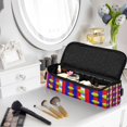 thumbnail image 3 of Hair Tools Storage with Heat Resistant Mat- Red and Blue Stripes Printed Curling Iron Travel Bag/Flat Iron Case for Women, 3 of 8