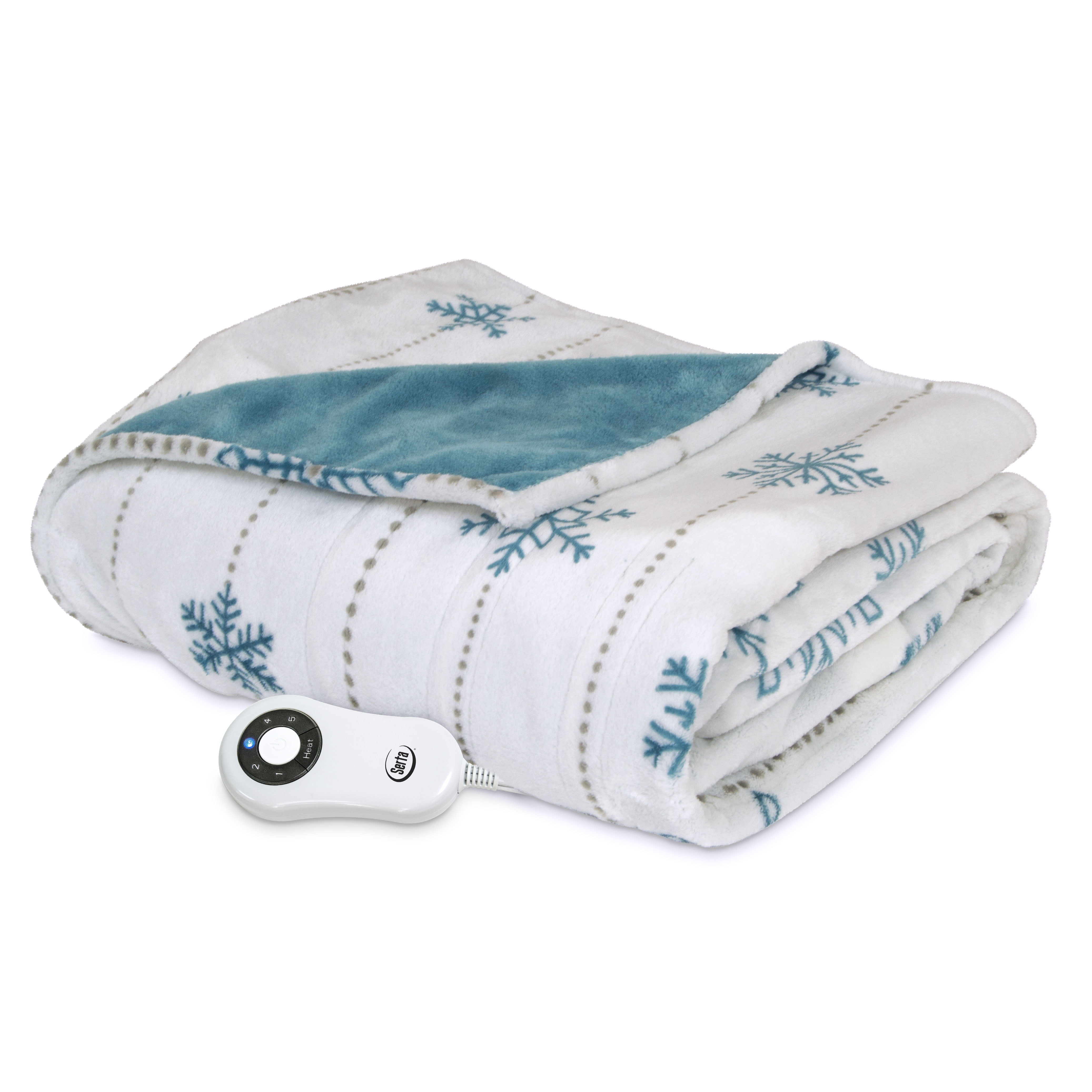 Serta Silky Plush Reversible Electric Heated Throw 5 Setting Heat