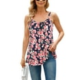 thumbnail image 3 of Charmo Womens Flowy Pleated Camisole Built in Bra Adjustable Straps Loose Tank Tops S-3XL, 3 of 6