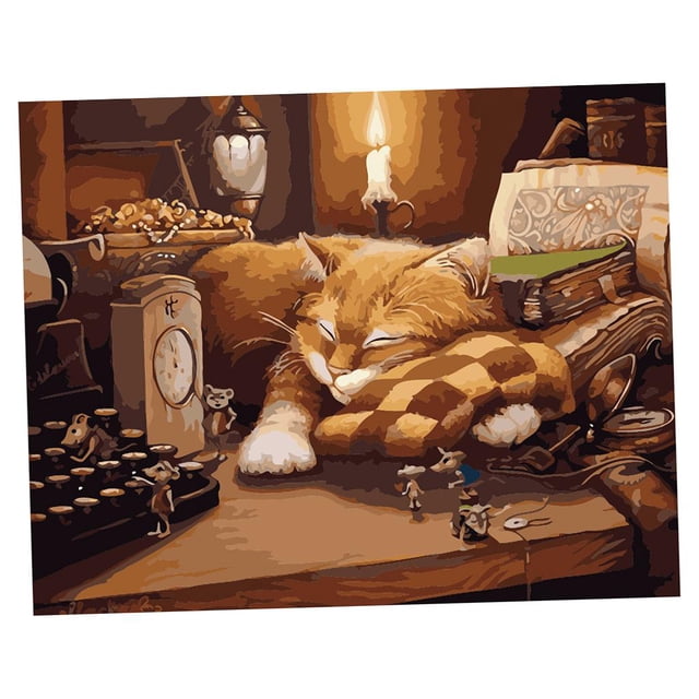 Pintura de bricolaje por números BLESIY Gato dormido