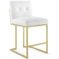 thumbnail image 2 of Modway Privy Gold Stainless Steel Upholstered Fabric Counter Stool Set of 2 in Gold White, 2 of 4