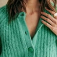 thumbnail image 6 of Casual Long Sleeve Crewneck Button Down Cardigan Sweater Knit Outwear, Green M, Size S-XL, 6 of 8
