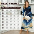 thumbnail image 7 of Tutolipy Cat Moon Printed Nightgowns for Women V Neck Sleepwear Long Sleeve Loungewear Comfy House Dress for Home, XL, 7 of 7