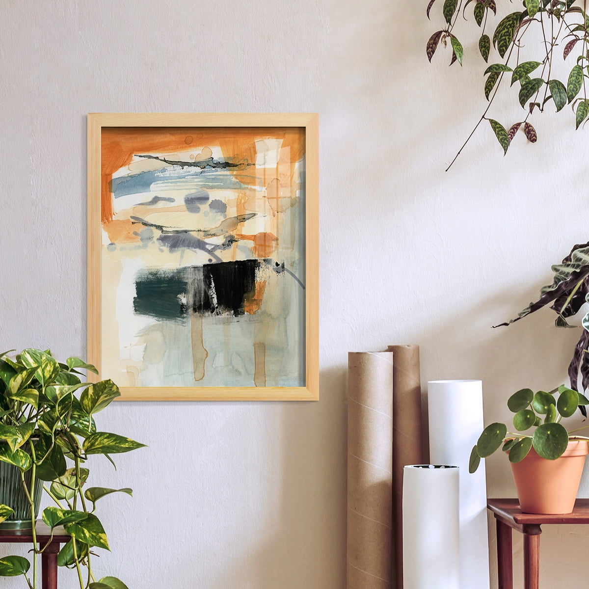 Seria I - Framed Print w/glass - Natural Wood