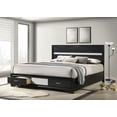 thumbnail image 2 of Miranda 51-inch Wood California King Storage Panel Bed Black, 2 of 9