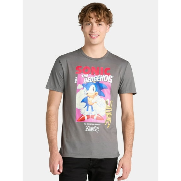 Sonic the Hedgehog Men's and Big Men's Graphic Tee with Short Sleeves, Sizes S-XL