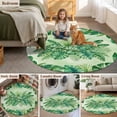 thumbnail image 5 of Monstera Leaves Round Area Rug 6Ft Washable Circle Rugs for Bathroom Office, Summer Tropical Plants Palm Leaf Ombre Green Non-Slip Carpet Floor Mats Indoor Outdoor Carpet Runner Aesthetic Home Decor, 5 of 8