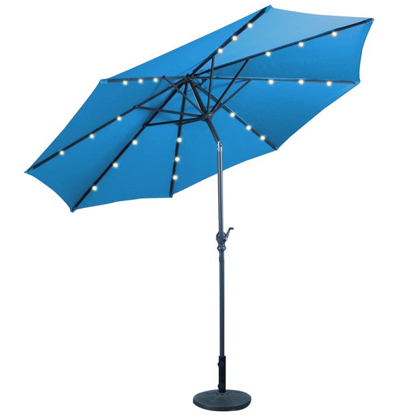 Giantex 10 Ft Patio Market Umbrella W Solar Powered Led Light Walmart Com Walmart Com