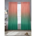 thumbnail image 2 of Red Green Ombre Sheer Curtains 84 Inch Length 2 Panels Set Window Treatments, Modern Art Gradient Orange Rod Pocket Semi Curtains for Living Room/Bedroom/Kitchen Décor, 104"W x 84"L, 2 of 7