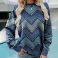 thumbnail image 1 of Women Pullover Top, Fashion Casual Fit Pullover Top Round Neck For Dating, 1 of 5