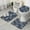 Blue Gray Camo, variant on Blue Gray Camo Digital Pattern Bathroom Rugs Sets 3 Piece,Toilet Cover Set,Absorbent Non Slip Bathroom Mats Sets with U-Shaped Contour Rug Toilet Rug Set