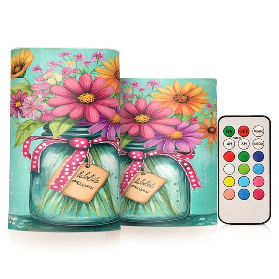 BZSMCE Flameless Candles LED Lights Colorful Blossom Creativity Battery Candles