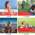 thumbnail image 7 of 4pcs Extra Large Outdoor Camping Checkered Beach Mat, Waterproof Sandproof Foldable Picnic Blanket with Convenient Storage Pockets, Portable Mat for Travel Park Beach Backyard Camping, Red, 7 of 7