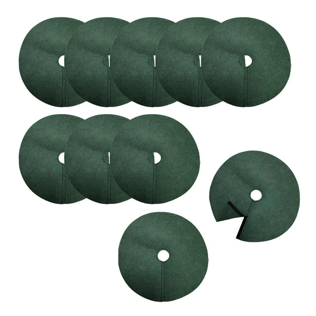 S SERENABLE 10 Pieces Tree Mulch Rings Landscaping Thickened Cloth Covers Tree Protector XS