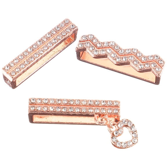 LOLIPPYY 3-Pack Silicone Watch Strap Charms with Rhinestone Accents for Trendy and Stylish Watchbands