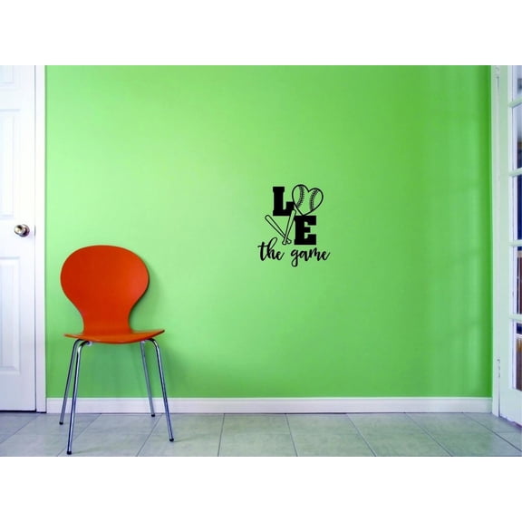 Custom Decals Love The Game Wall Art Size: 10 X 20 Inches Color: Black
