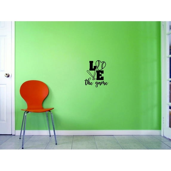Custom Decals Love The Game Wall Art Size: 20 X 40 Inches Color: Black