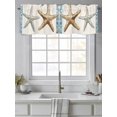 thumbnail image 4 of Blue Beige Coastal Beach Curtain Valances for Windows, Summer Vintage Starfish Kitchen Valance Window Treatment, Light Filtering Block Curtains for Bathroom/Bedroom/Living Room 54'' x 18'', 4 of 9