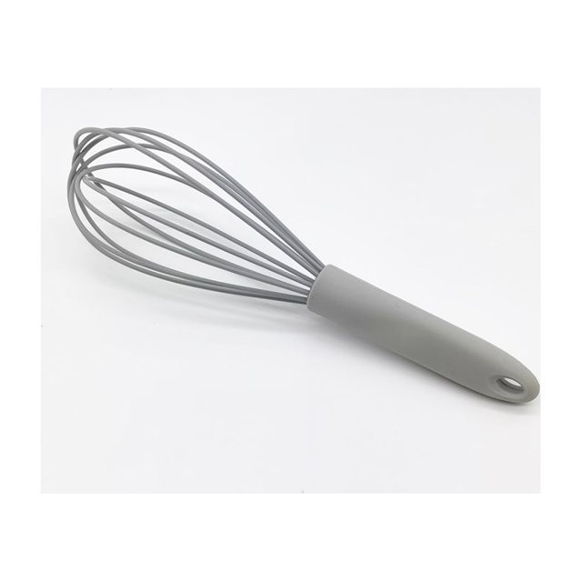 Batidor de cocina de alambre de silicona premium, 10 pulgadas, gris