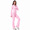 Pink, variant on Veballensty Women's 2 Piece Yoga Outfit, Zip Up Long Sleeve Cropped Jacket & High Waist Flared Leggings Workout Tracksuit for Gym Running