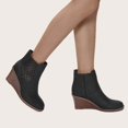 thumbnail image 4 of Zapatos huecos de cuña para mujer, botines femeninos Retro puntiagudos de Color sólido informales de tacón alto Wmkox8yii sa3010, 4 of 6