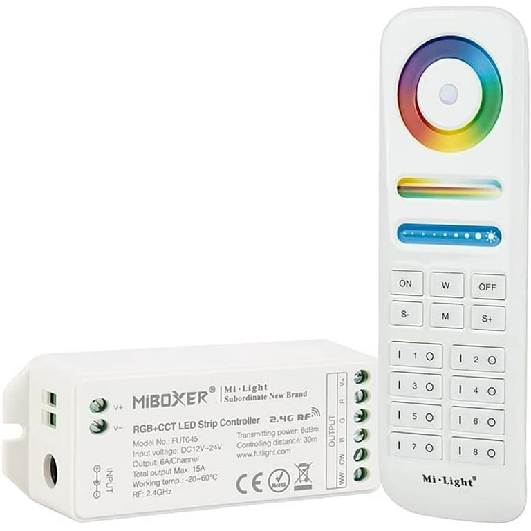 suspendere Manøvre Invitere Light Blue USA Color-Changing RGB + Tunable White LED Controller with RF  Remote - 6 Amps/Channel - Walmart.com