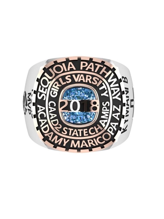 Personalized Light Blue Cushion Cut Stone Customizable School Name Year Inside Engraving For Graduation Gift 925 Sterling Silver