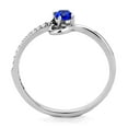 thumbnail image 3 of High polished (no plating) Stainless Steel Ring with AAA Grade CZ in London Blue for Women Style DA114, 3 of 6