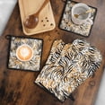 thumbnail image 5 of Animal Print Pattern Kitchen Oven Mitt and Pot Holder Sets 4 Pcs for Baking, Cooking and Grilling, Heat Resistant Up To 392 °F, 5 of 7