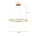 thumbnail image 2 of Modern Round Metal LED Tube Music Symbol Chandelier Golden Ceiling Pendant Light Pendant Light Simple Modern Home Art Restaurant Lamp Dining Table Bar White Circular Ring Pendant Light Metal LED, 2 of 8