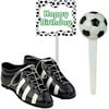 Soccer Foot Ball Birthday Party Cake Decoration Topper Mini Soccers Shoes Cleats Soccer Pick and Banner