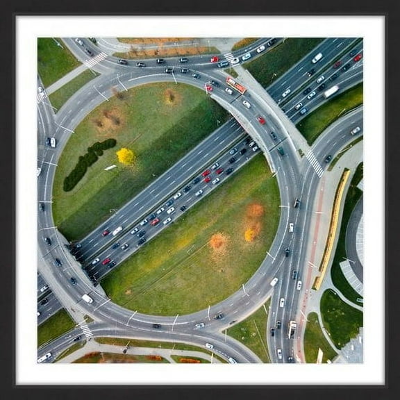 Marmont Hill "Traffic Circles" by Karolis Janulis Framed Painting Art Print