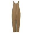 thumbnail image 4 of Womens Overalls Casual Loose Dungarees Romper Baggy Playsuit Cotton And Linen JumpsuitM, 4 of 5