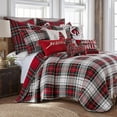 thumbnail image 2 of - Spencer Plaid Quilt - Twin - Christmas Tartan Plaid - Green, White, Red - Quilt (68x86in.) - Reversible - Cotton/Poly, 2 of 7